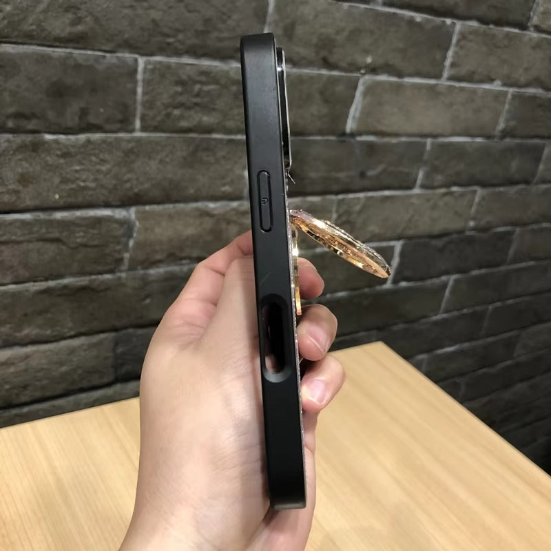 Luxury Apple iPhone Case, MagSafe Compatible, Camera Lens & Screen Protection, Ultra Thin, Shockproof, Magnetic Full All Around Cover – Shell Pattern Butterfly Case with Ring Holder & Hard Silicone TPU Back Design