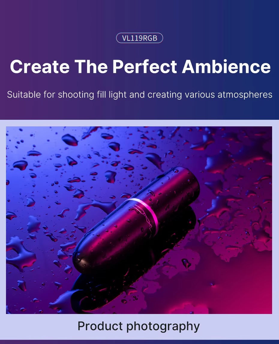 High Quality, Handheld RGB Light Wand – 19.7" LED Stick with Adjustable 2500K–9000K Color, CRI 95+, Apple iPhone and Cameras