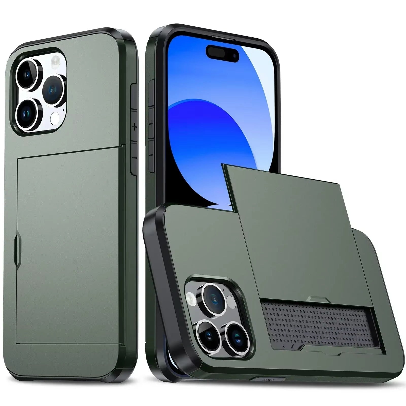 Robust Apple iPhone Case, MagSafe Compatible, Camera Lens and Screen Protection, Ultra Thin, Shockproof, Magnetic, Full All Around Protection, Slide Card Wallet Cover