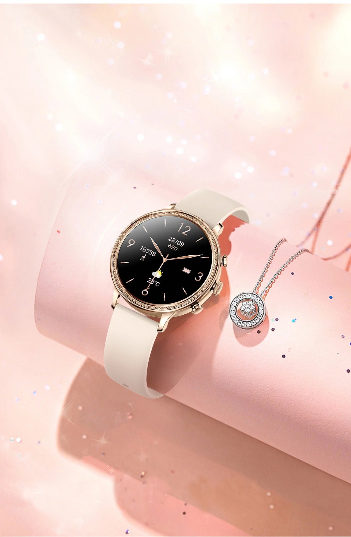 Luxury Women's Smartwatch with Bluetooth Calling – 1.39" HD Display, Heart Rate & SpO2 Monitor, Sleep Tracking, Menstrual Reminder, Fitness Watch Waterproof