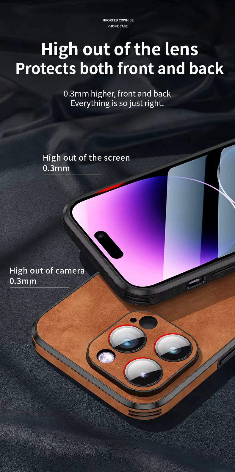 Shockproof Magnetic Leather Apple iPhone Case, MagSafe Compatible, Full Lens and Screen Protection, Slim Bumper Grip Cover