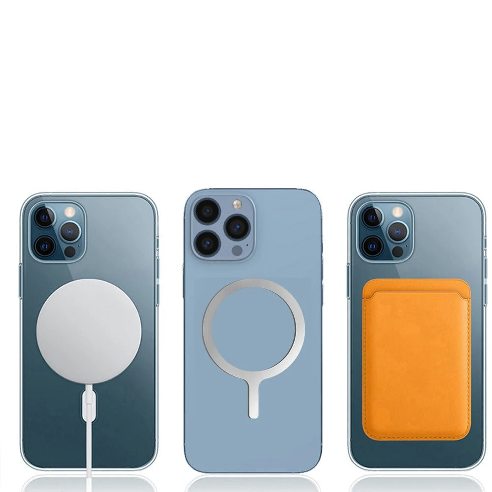 Universal Magnetic Ring Sticker for MagSafe Charger – Metal Alignment Plate for iPhone & Android, Wireless Charging Guide, Car Mount Support Plate