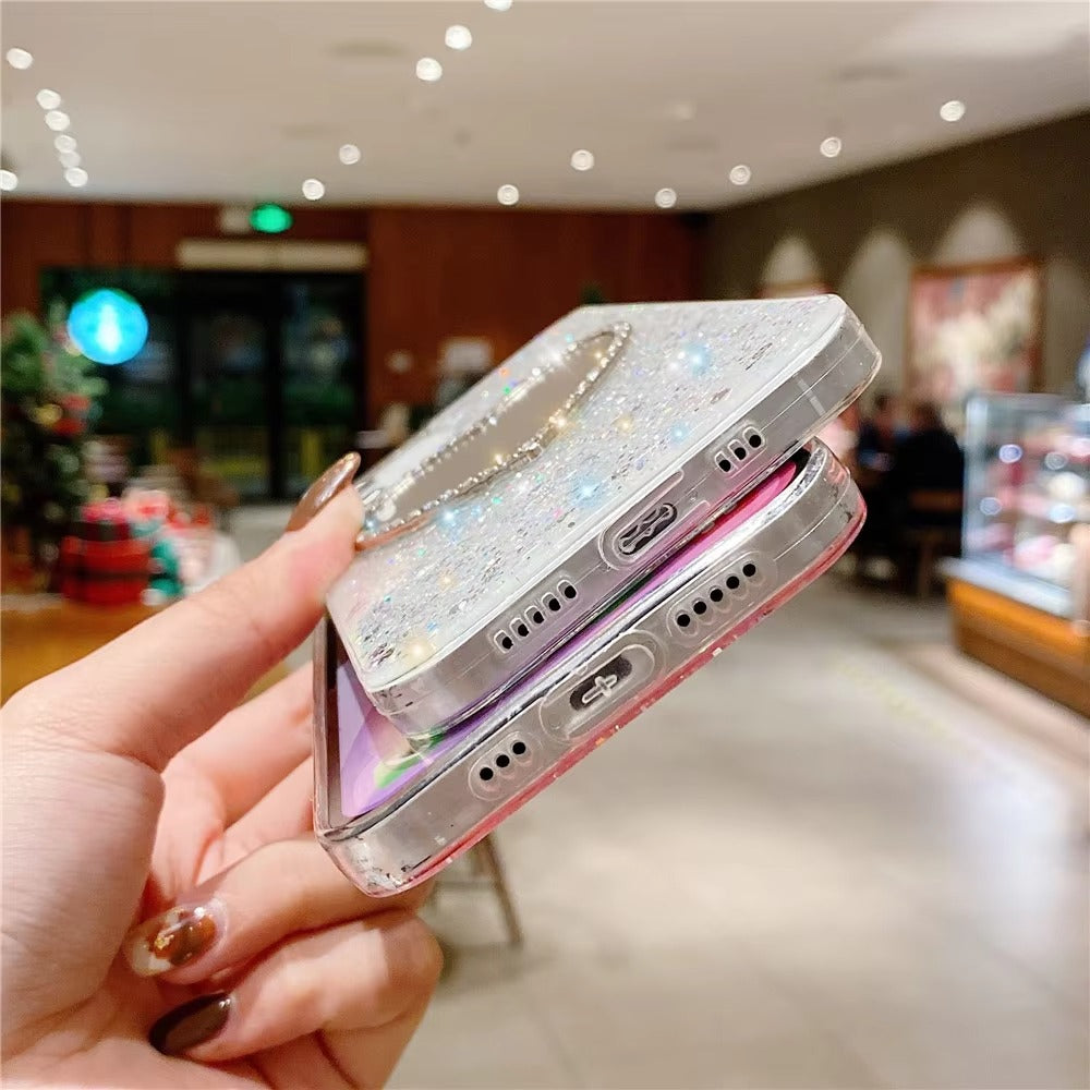 Luxury Apple iPhone Case, MagSafe Compatible, Camera Lens and Screen Protection, Ultra Thin, Shockproof, Magnetic, Full All Around Protection, Glitter Mirror Soft Cover