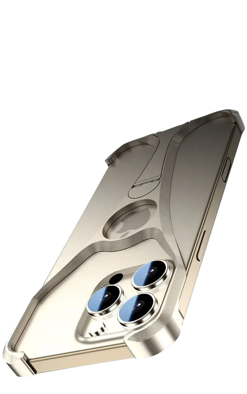 Premium Apple iPhone Case, MagSafe Compatible, Camera Lens & Screen Protection, Ultra Thin, Shockproof, Magnetic Full All Around Cover – Frameless Aluminum Alloy Case with Metal Holder, Stand & Heat Dissipation Design