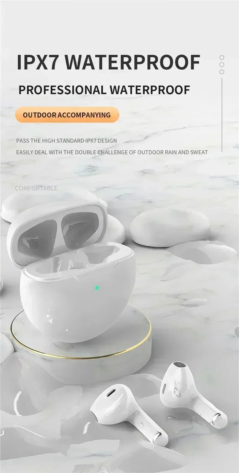 Premium TWS Wireless Earbuds with Mic – Bluetooth 5.0, Noise Cancelling, Touch Control, Long Battery Life, HiFi Stereo Earphones for iOS & Android