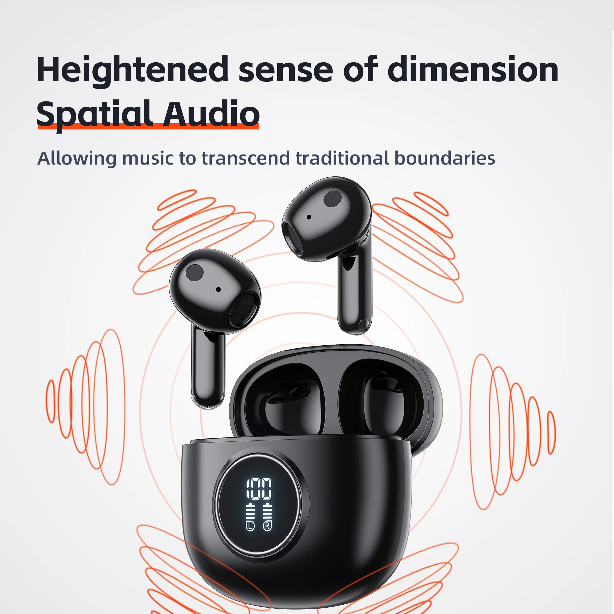 High Quality TWS Bluetooth 5.3 Earphones – 13mm Driver, 4 Mic ENC, Touch Control, LED Display, HiFi Bass, 28H Battery, Waterproof Wireless Headphones