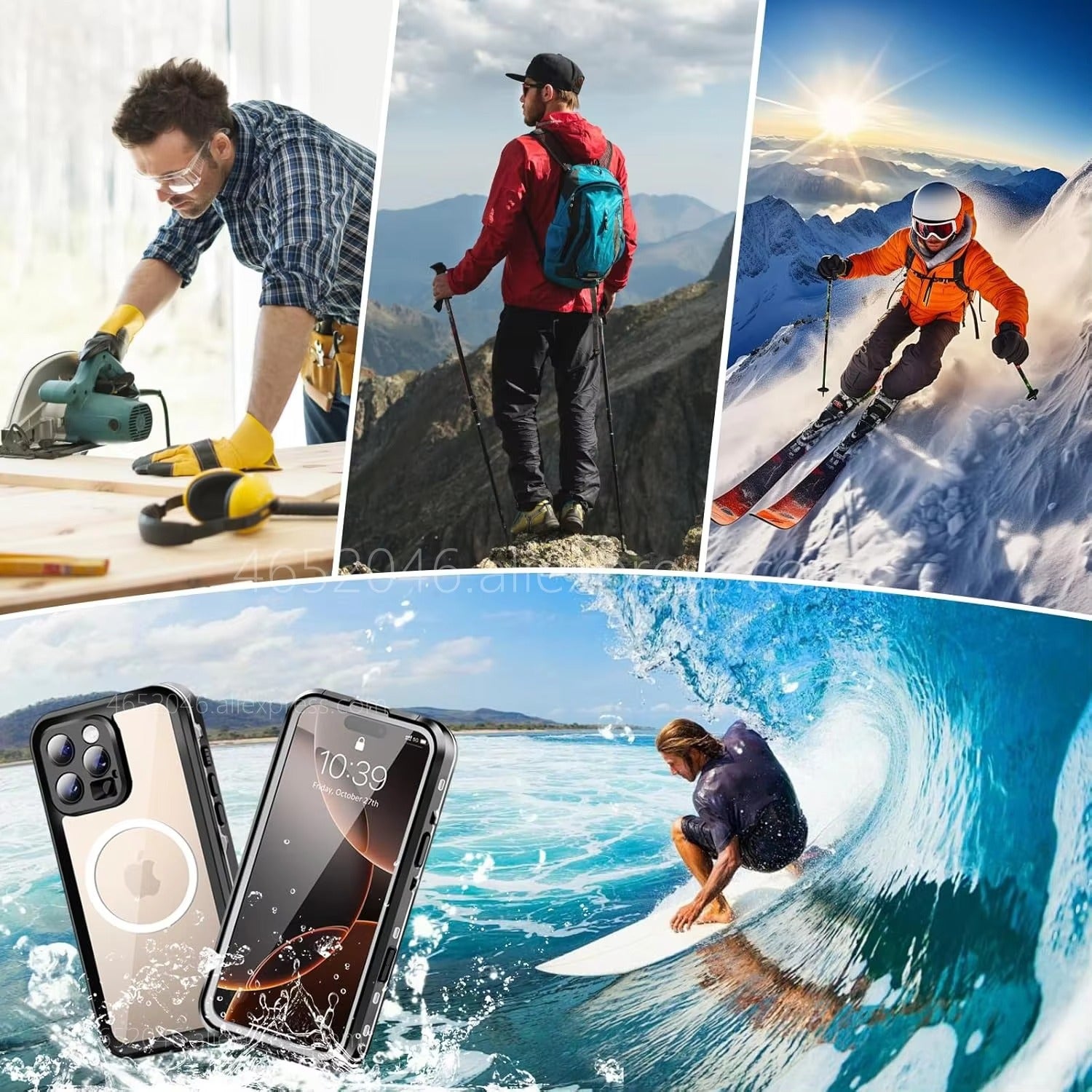 High Quality Apple iPhone Case MagSafe Compatible, Camera Lens & Screen Protection, Ultra Thin Shockproof Magnetic Full All Around Protection Cover with IP68 Snowproof Design