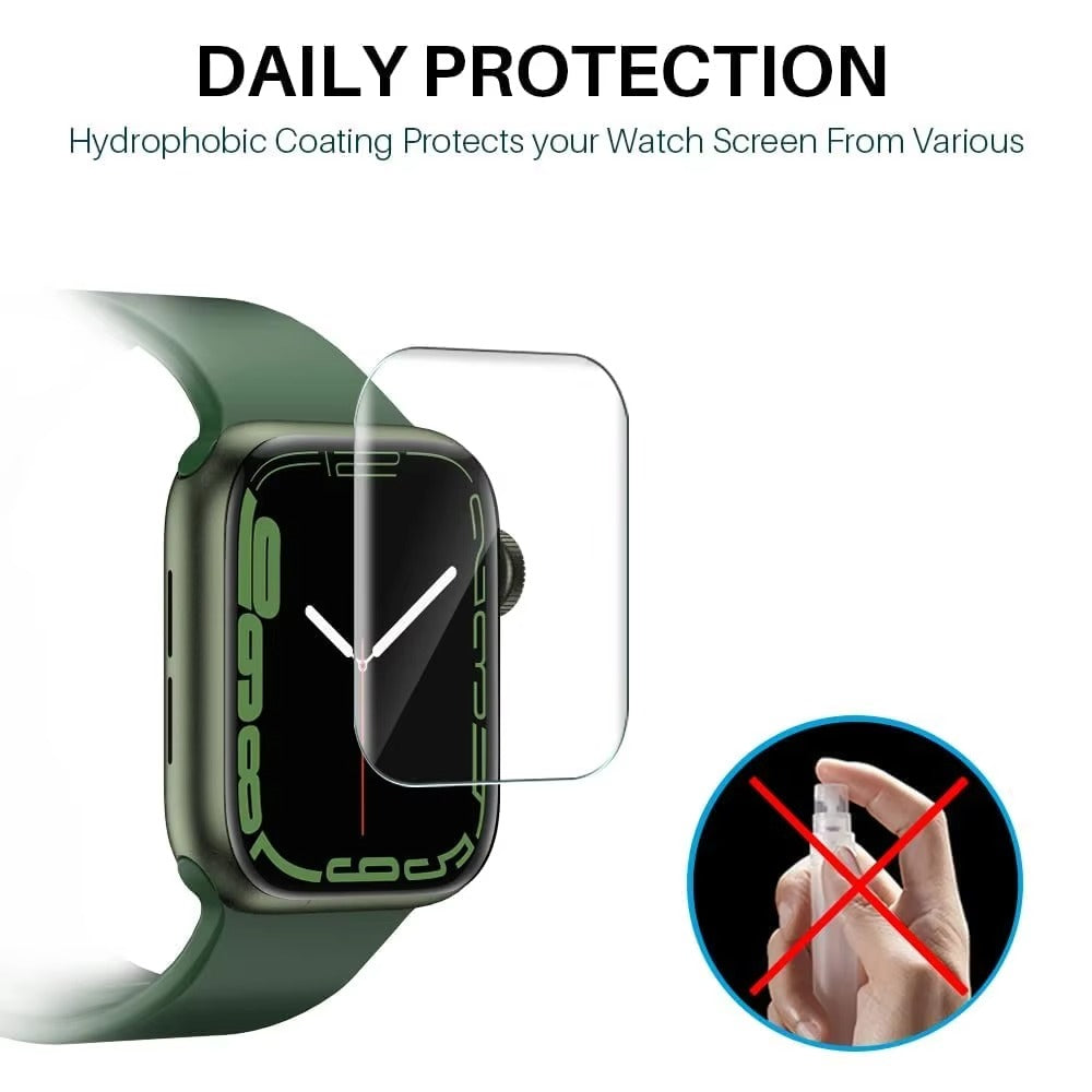 Ultra-Thin Hydrogel Screen Protector for Apple Watch – Edge-to-Edge Flexible Film, Anti-Scratch, Bubble-Free, HD Clarity, Water & Dust Resistant, Not Glass