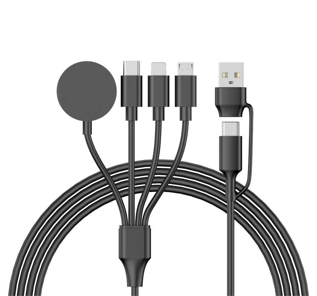 High-Quality, 4-in-2 USB Charging Cable – Magnetic Fast Charging Data Cord for iPhone, Apple Watch, Type-C Devices