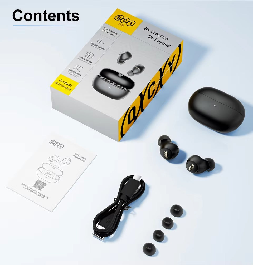 Premium Wireless Earbuds with ANC, 40dB Noise Cancelling, Bluetooth 5.0 TWS HiFi Headphones with 6 Mics, AI HD Calling,