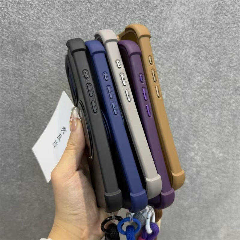 Premium Apple iPhone Case, MagSafe Compatible, Camera Lens & Screen Protection, Ultra Thin, Shockproof, Magnetic Full All Around Cover – 360° Rotating Stand Case with Airbag Corners & Wrist Strap