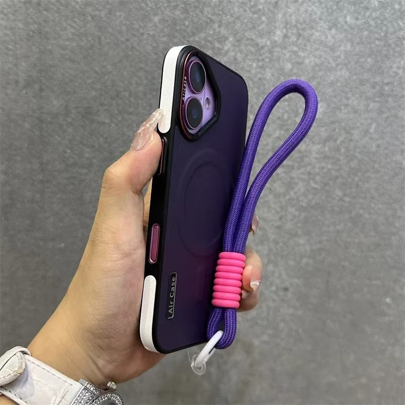 Luxury Apple iPhone Case, MagSafe Compatible, Camera Lens & Screen Protection, Ultra Thin, Shockproof, Magnetic Full All Around Cover – Wireless Charging Lanyard Bumper Case