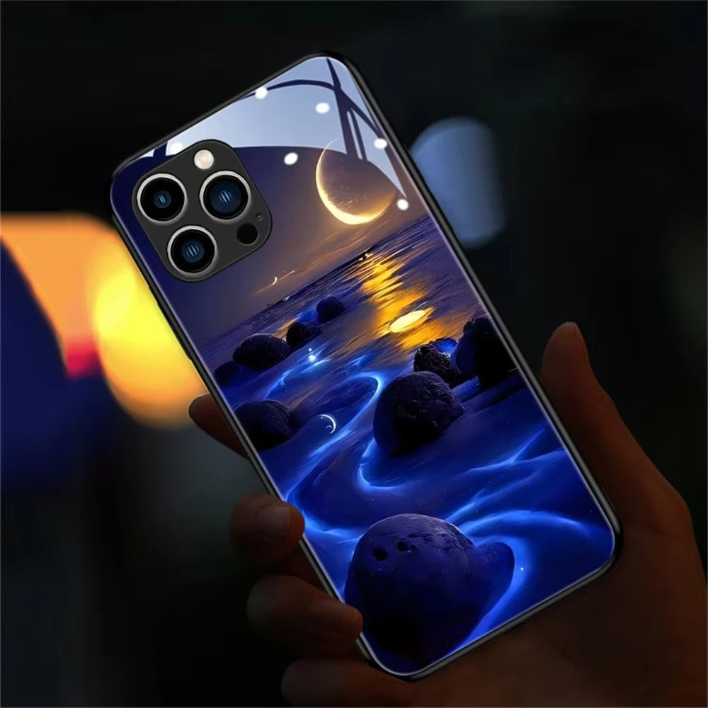 Premium Apple iPhone Case, MagSafe Compatible, Camera Lens and Screen Protection, Ultra Thin, Shockproof, Magnetic, Full All Around Protection, Starry Sky LED Glass Cover