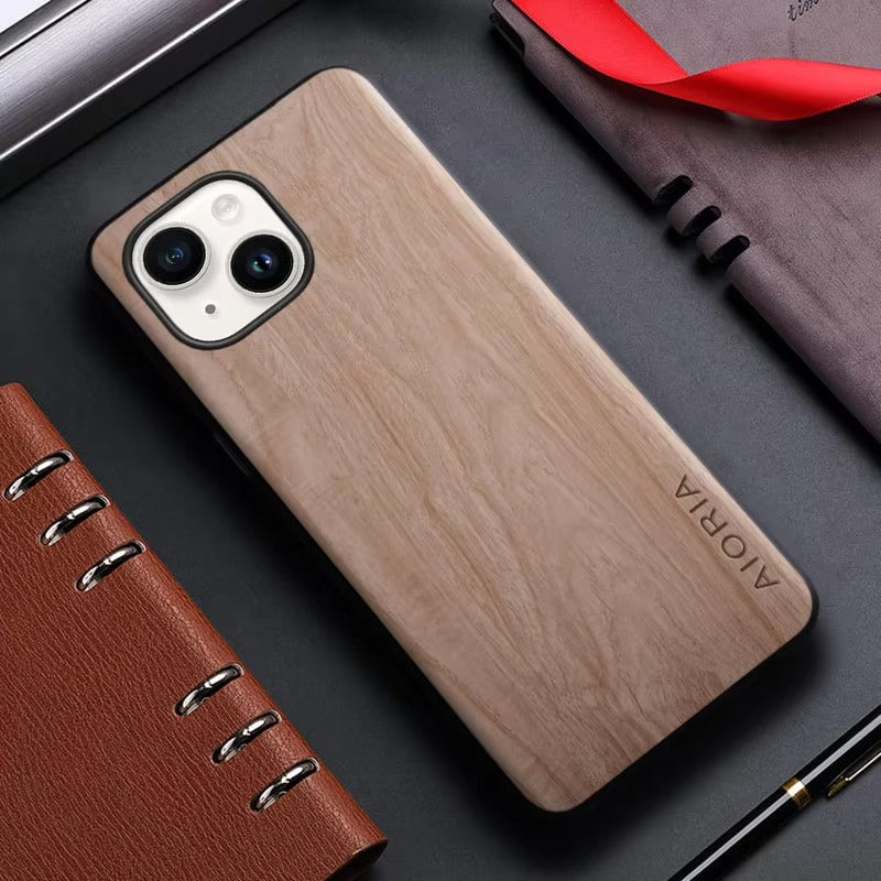 Luxury Apple iPhone Case, MagSafe Compatible, Camera Lens and Screen Protection, Ultra Thin, Shockproof, Magnetic, Full All Around Protection, Bamboo Leather Cover
