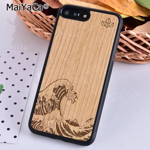 Luxury Apple iPhone Case, MagSafe Compatible, Camera Lens Protection, Magnetic, Full All Around Protection, Bamboo Wood Cover
