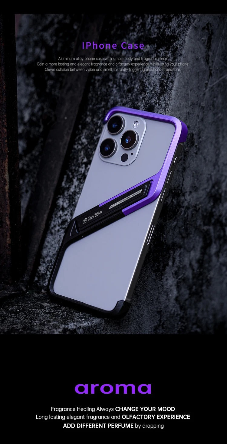 Premium Apple iPhone Case, MagSafe Compatible, Camera Lens & Screen Protection, Ultra Thin, Shockproof, Magnetic Full All Around Cover – Rimless Aluminum S-Type Case with Invisible Stand & Heat Dissipation Shell