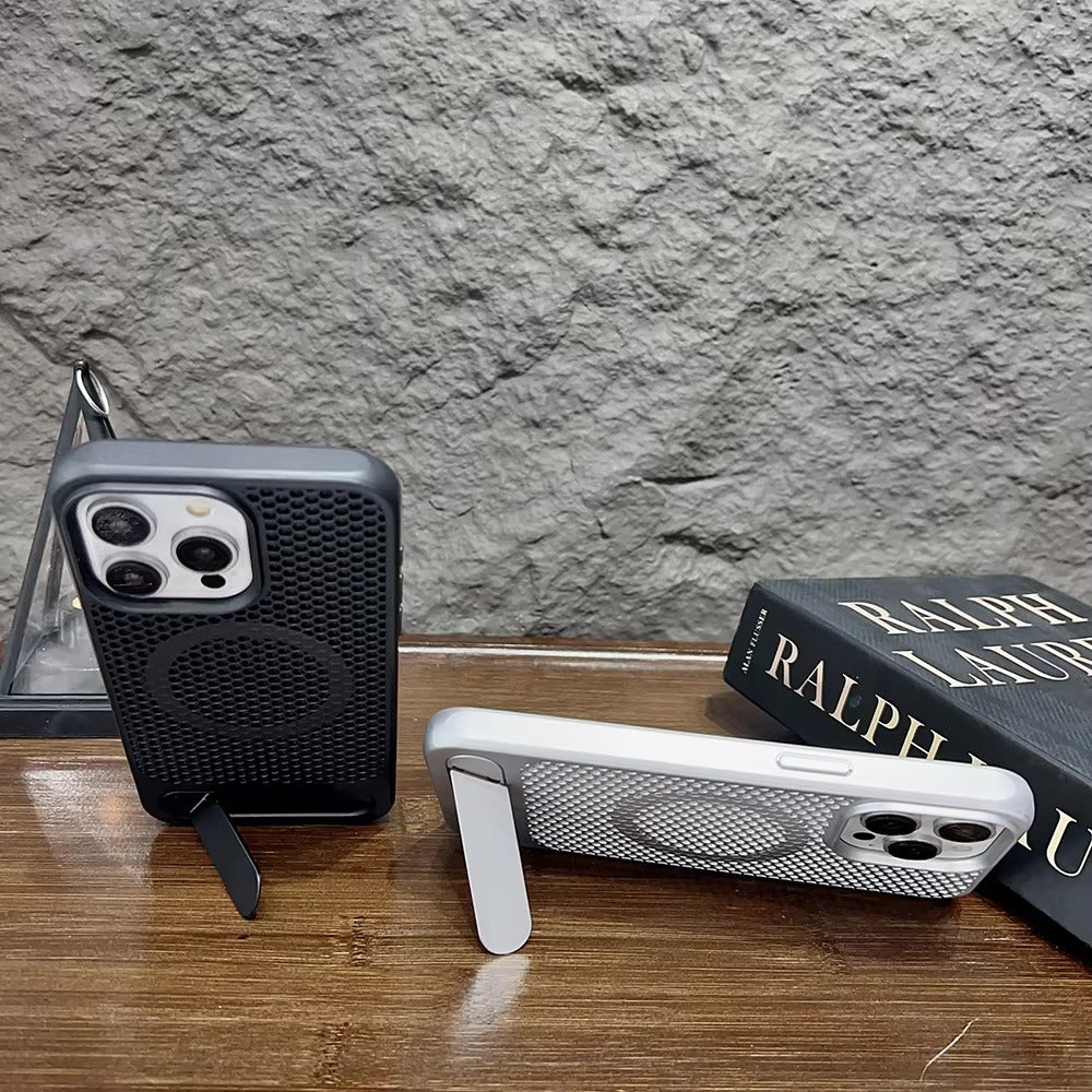 Luxury Apple iPhone Case, MagSafe Compatible, Camera Lens & Screen Protection, Ultra Thin, Shockproof, Magnetic Full All Around Cover – Breathable Heat Dissipation Case with Titanium Hard Back & Wireless Charging Support