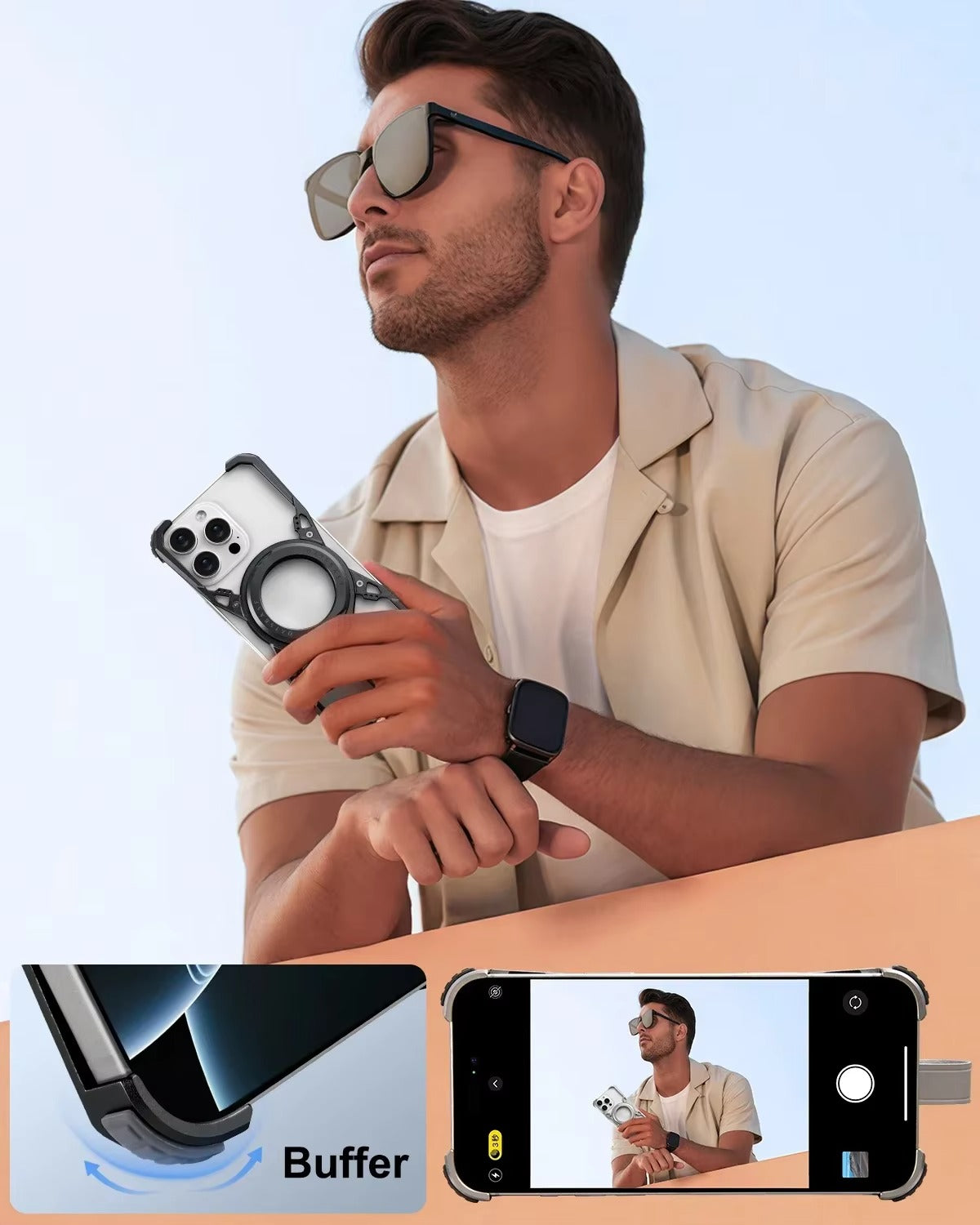 Premium Apple iPhone Case Camera Lens & Screen Protection, Ultra Thin Shockproof Magnetic Full All Around Protection Cover