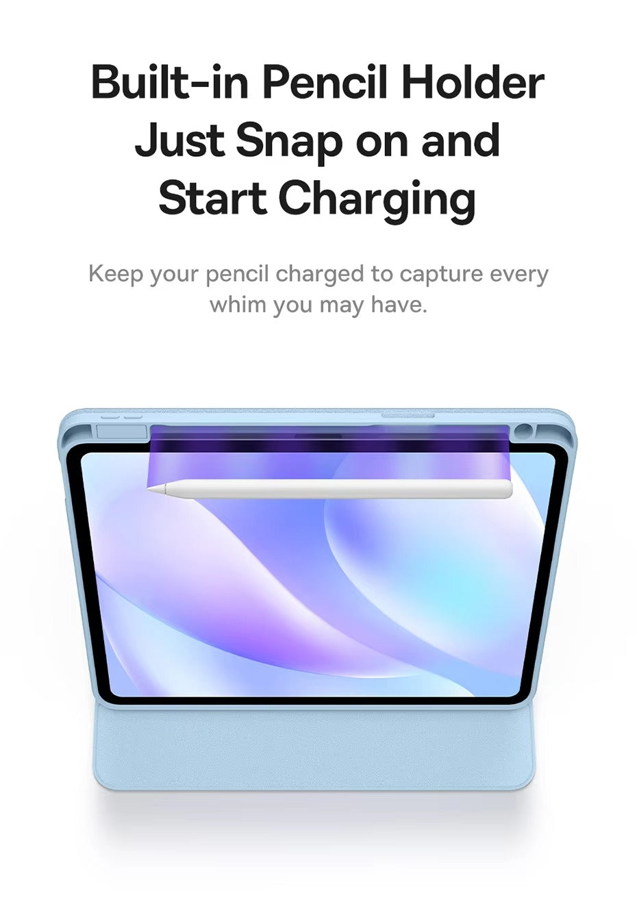 Premium Magnetic iPad Case with Pencil Holder – Slim Smart Cover with Auto SleepCompatible with 10.2", 10.9", 11", 12.9" Tablets