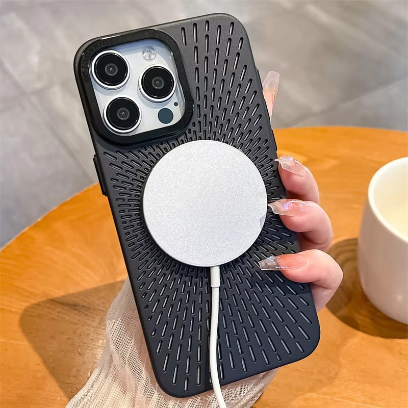 Premium Apple iPhone Case, MagSafe Compatible, Camera Lens & Screen Protection, Ultra Thin, Shockproof, Magnetic Full All Around Cover – Slim PC Case with Heat Dissipation, Wireless Charging & Titanium Lens Cover