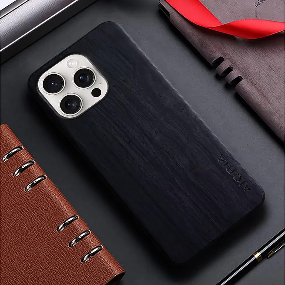 Luxury Apple iPhone Case, MagSafe Compatible, Camera Lens and Screen Protection, Ultra Thin, Shockproof, Magnetic, Full All Around Protection, Bamboo Leather Cover