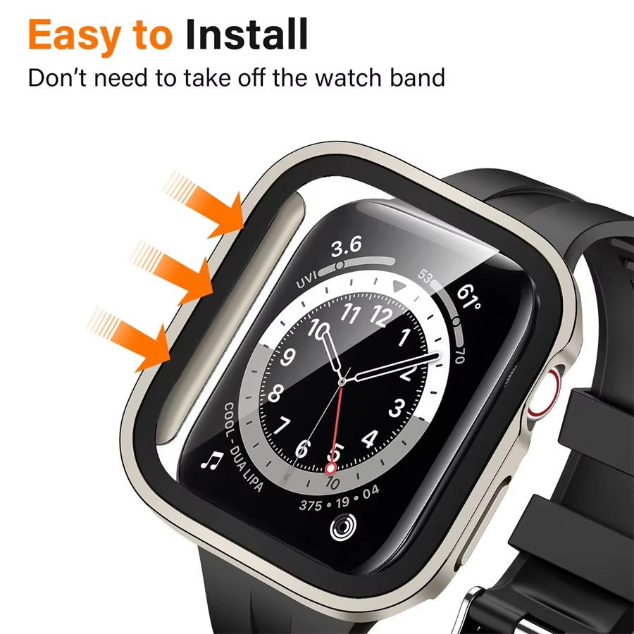 High Quality Tempered Glass Case for Apple Watch – Full Coverage Display Protector Film for 40mm to 45mm Smartwatches