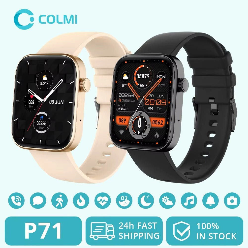 Premium Smartwatch with Bluetooth Calling, Health Monitoring Features, IP68 Waterproof Fitness Watch with Voice Assistant for iPhone Users