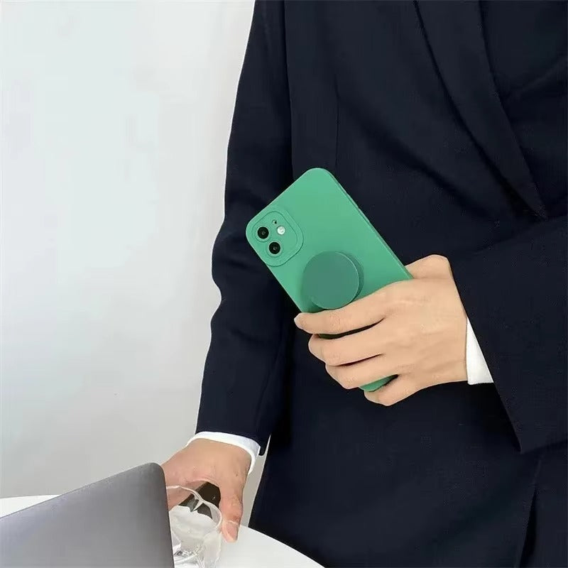 High Quality Foldable Finger Ring Phone Holder – 1/2/4Pcs Round Solid Color Grip Tok Stand, Anti-Slip Expandable Socket Mount for Smartphones & Tablets