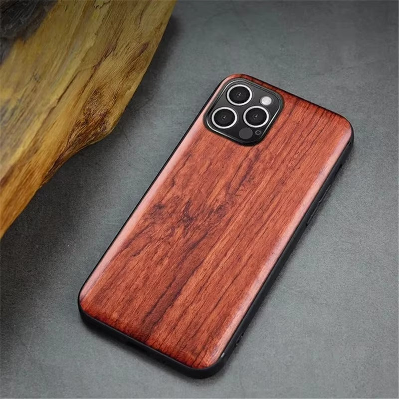 Premium Apple iPhone Case, MagSafe Compatible, Camera Lens Protection, Screen Protection, Ultra Thin, Real Wood Cover