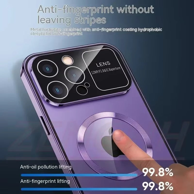 High Quality Apple iPhone Case MagSafe Compatible, Camera Lens & Screen Protection, Cover with Double Glass Window Design