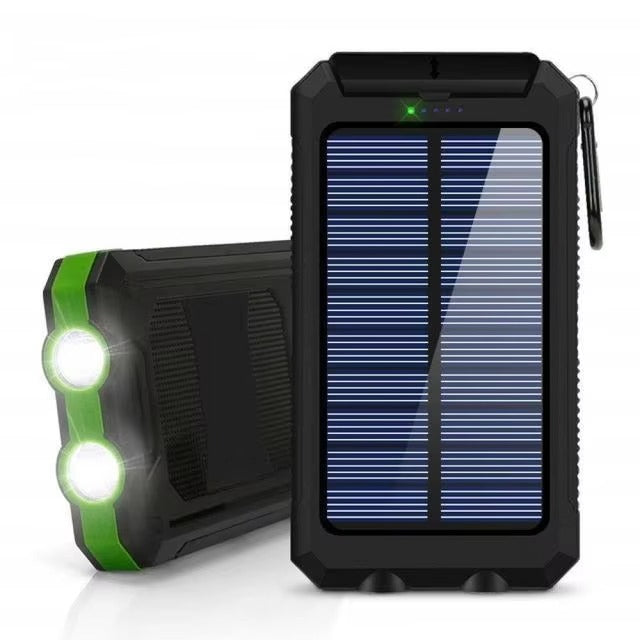 Robust 80000mAh Solar Power Bank – Portable Waterproof Charger with Dual USB, Strong LED Flashlight, Digital Display, Compass & Outdoor Emergency Features