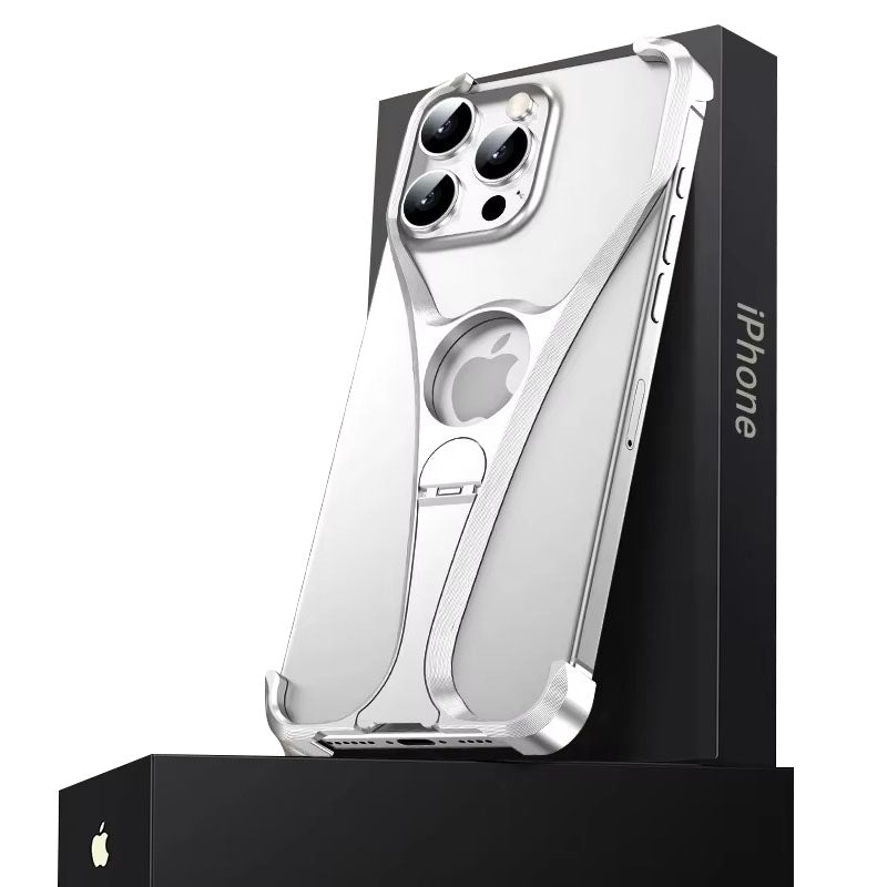 Premium Apple iPhone Case, MagSafe Compatible, Camera Lens & Screen Protection, Ultra Thin, Shockproof, Magnetic Full All Around Cover – Frameless Aluminum Alloy Case with Metal Holder, Stand & Heat Dissipation Design