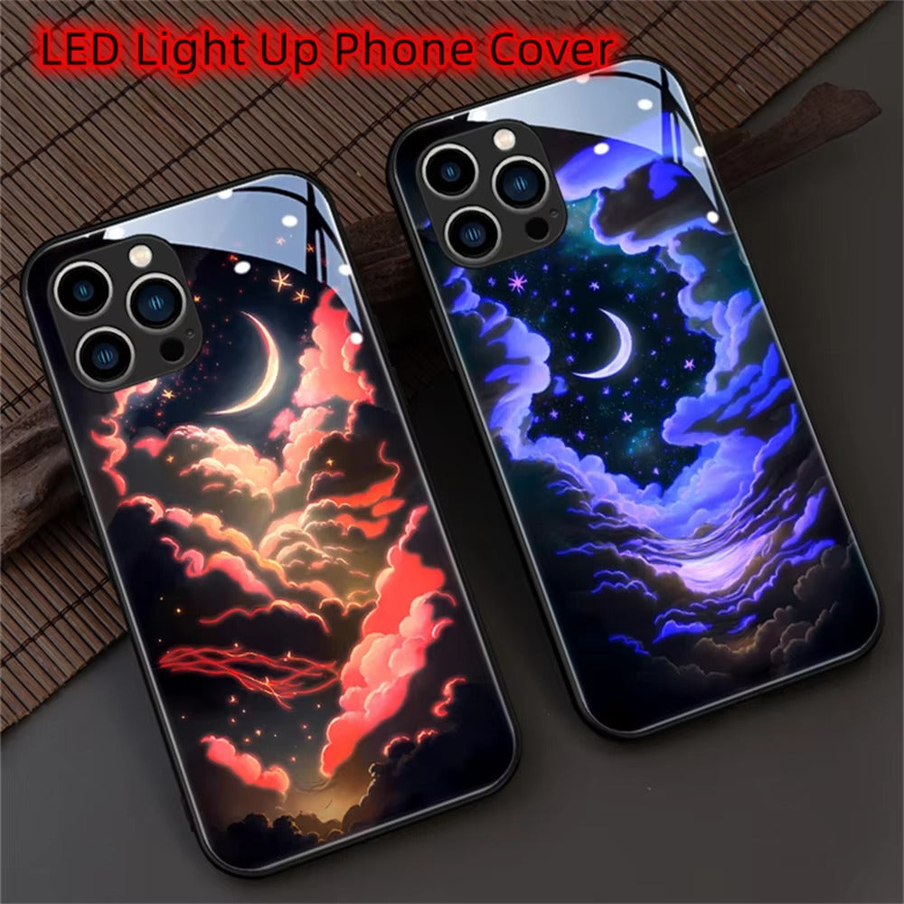 Premium Apple iPhone Case, MagSafe Compatible, Camera Lens and Screen Protection, Ultra Thin, Shockproof, Magnetic, Full All Around Protection, Starry Sky LED Glass Cover
