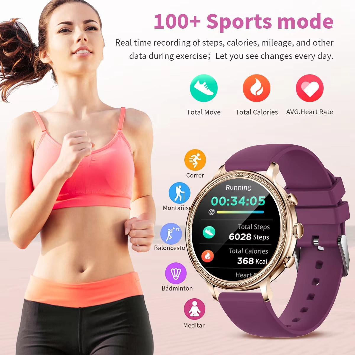 Luxury Women's Smartwatch with Bluetooth Calling – 1.39" HD Display, Heart Rate & SpO2 Monitor, Sleep Tracking, Menstrual Reminder, Fitness Watch Waterproof
