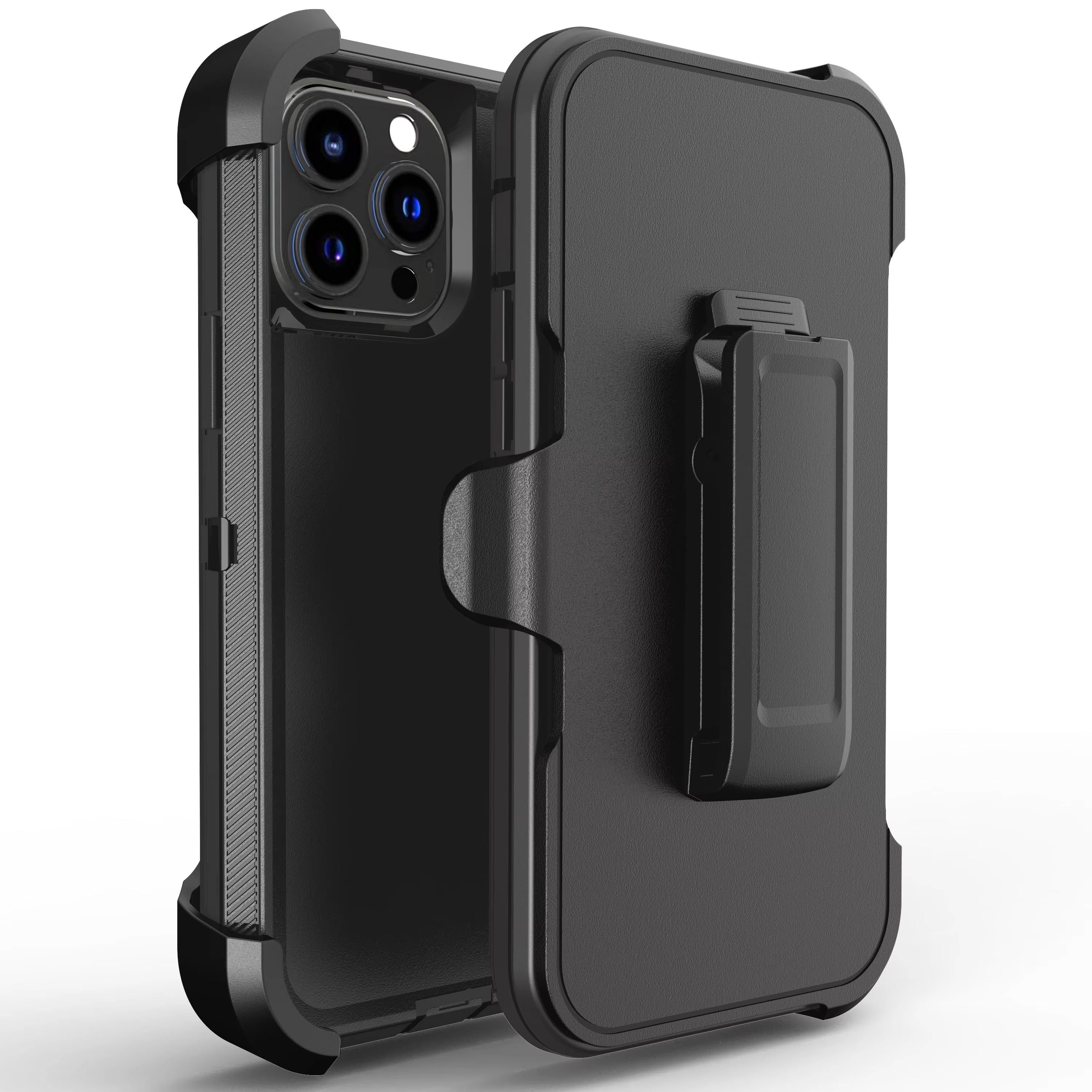Robust Apple iPhone Case, MagSafe Compatible, Camera Lens & Screen Protection, Ultra Thin, Shockproof, Magnetic Full All Around Cover – 3-in-1 Heavy Duty Armor Case with Belt Clip & Full Body Protection