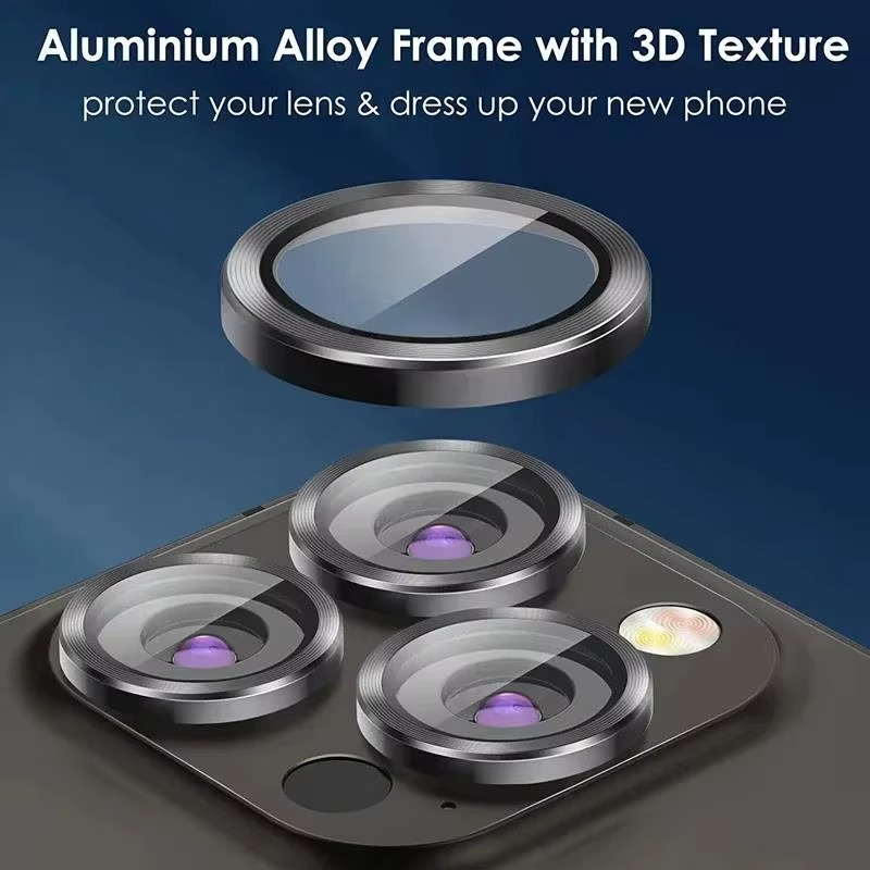 Premium Metal Camera Lens Protector – Tempered Glass Lens Cover Ring with Scratch Resistance, Shock Protection, Anti-Dust Coating and Precision Camera Protection