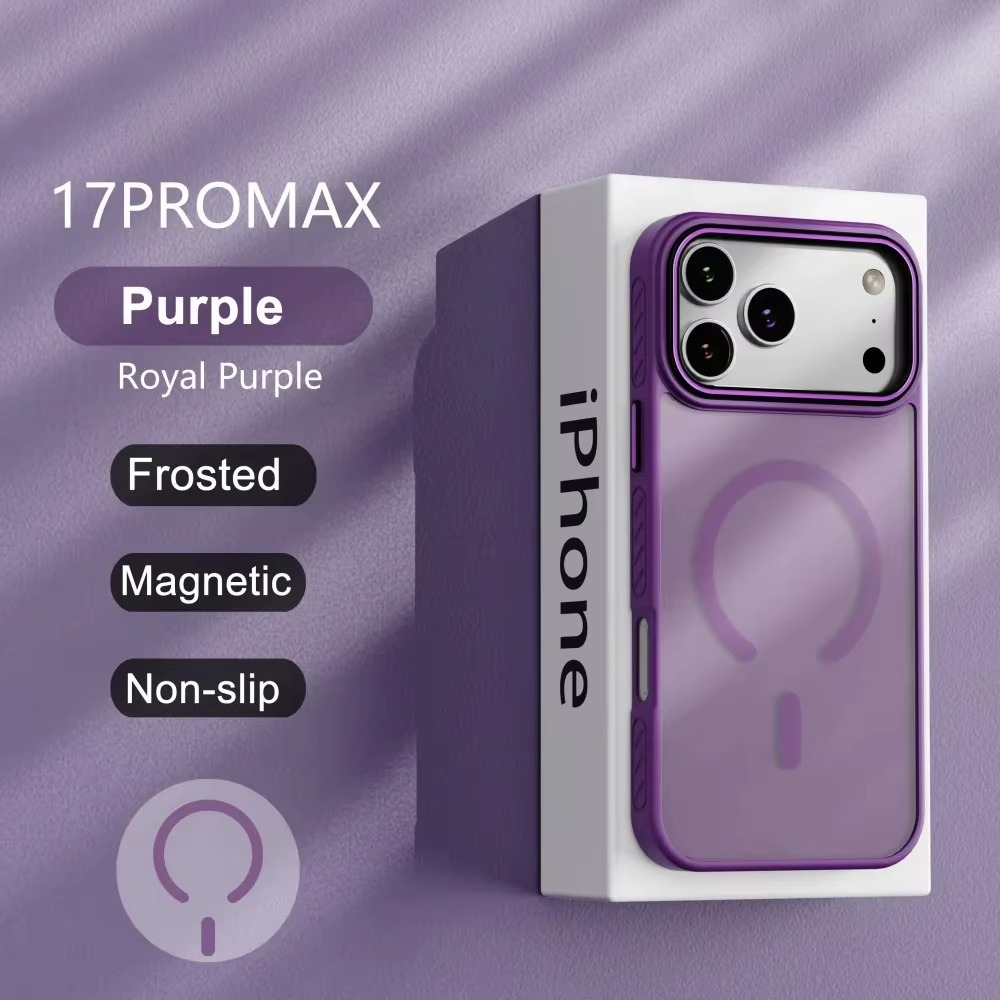 Luxury Transparent Matte iPhone Case – MagSafe Compatible Magnetic Protective Cover with Shockproof Frame and Raised Camera Lens Protector