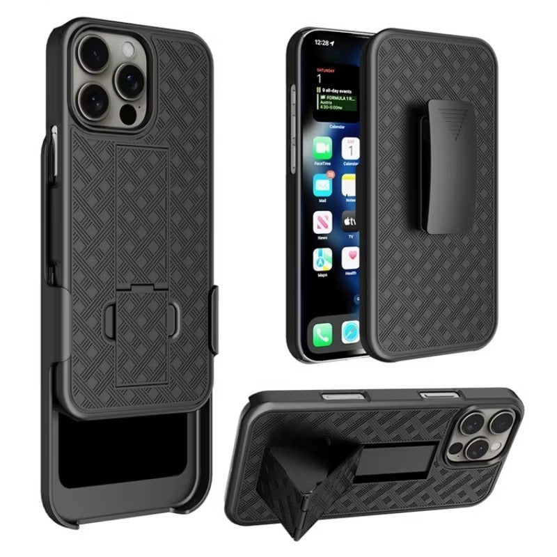 Robust Apple iPhone Case, MagSafe Compatible, Camera Lens & Screen Protection, Ultra Thin, Shockproof, Magnetic Full All Around Cover – Hybrid Defender Holster Case with Belt Clip for Rugged Daily Protection