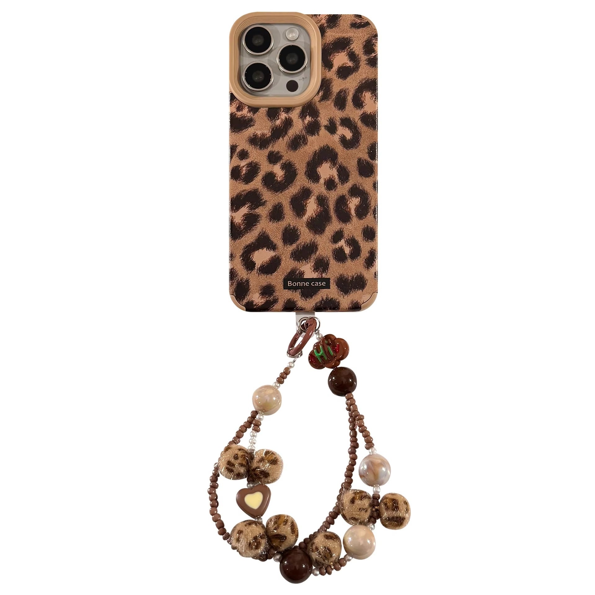Luxury Apple iPhone Case, MagSafe Compatible, Camera Lens & Screen Protection, Ultra Thin, Shockproof, Magnetic Full All Around Cover – Leopard Print Cortex Case with Lanyard Bracelet & Soft Back Cover