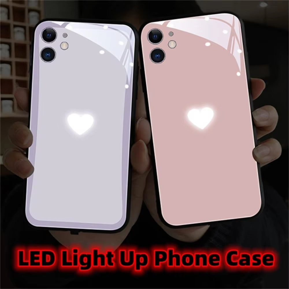Premium Apple iPhone Case, MagSafe Compatible, Camera Lens and Screen Protection, Ultra Thin, Shockproof, Magnetic, Full All Around Protection, Heart LED Light Cover