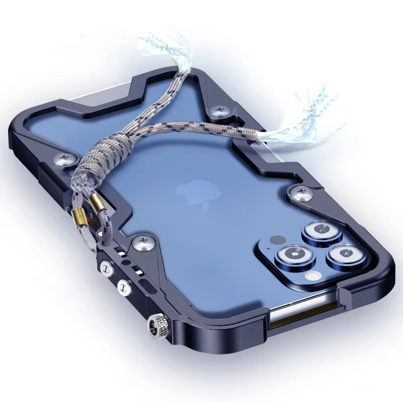 Luxury Apple iPhone Case, MagSafe Compatible, Camera Lens and Screen Protection, Ultra Thin, Shockproof, Magnetic, Full All Around Protection, Handmade Skull Metal Cover