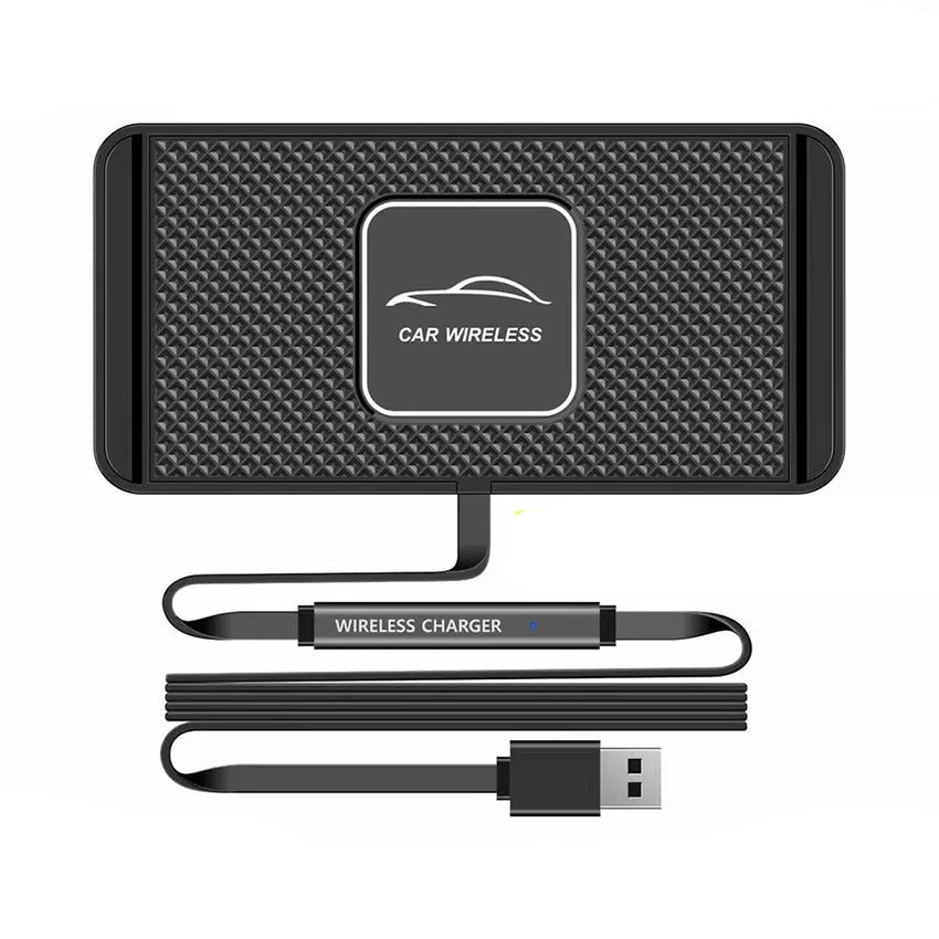 Premium, Wireless Car Charger, with Silicone, Anti-Slip Pad, Fast Charging, Cradle Dock, for iPhone, Smartphones, Car Dashboard