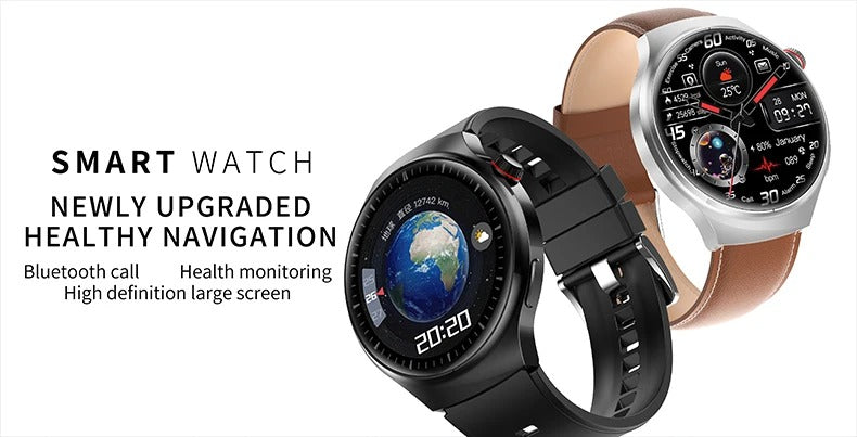 Premium AMOLED GPS Smart Watch – 1.46" HD Display, Bluetooth Calling, Fitness Tracker, IP68 Waterproof, Heart Rate & Sleep Monitor, NFC, Wireless Charging