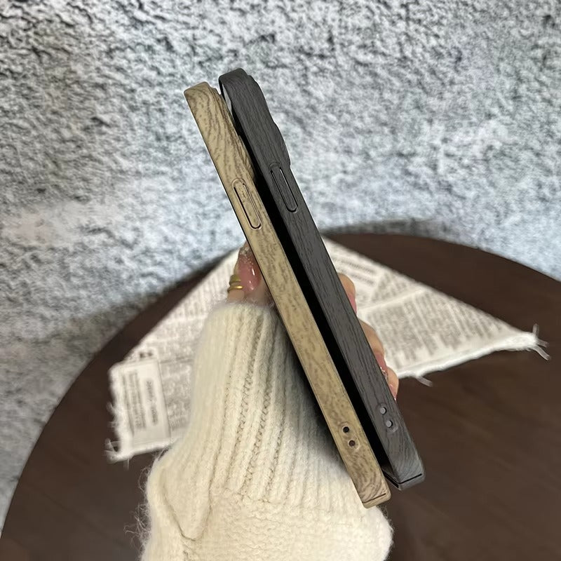 Premium Apple iPhone Case, MagSafe Compatible, Camera Lens and Screen Protection, Ultra Thin, Shockproof, Magnetic, Full All Around Protection, Wood Pattern Plastic Cover