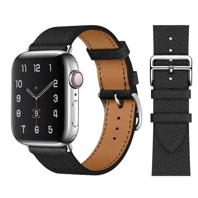 Luxury Genuine Leather Watch Band – Classic, Adjustable, Comfortable Strap for 40mm to 49mm Smartwatches, Men's and Women's Replacement Bracelet