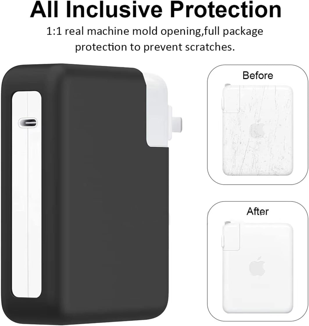 Premium Silicone Charger Case for MacBook Power Adapter – Soft Protective Cover for 140W, 96W, 87W, 85W, 67W, 61W, 60W, 45W, 35W, 30W, 29W USB-C Bricks