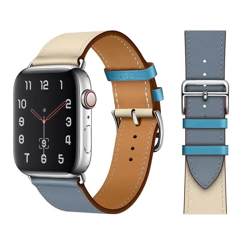 Luxury Genuine Leather Watch Band – Classic, Adjustable, Comfortable Strap for 40mm to 49mm Smartwatches, Men's and Women's