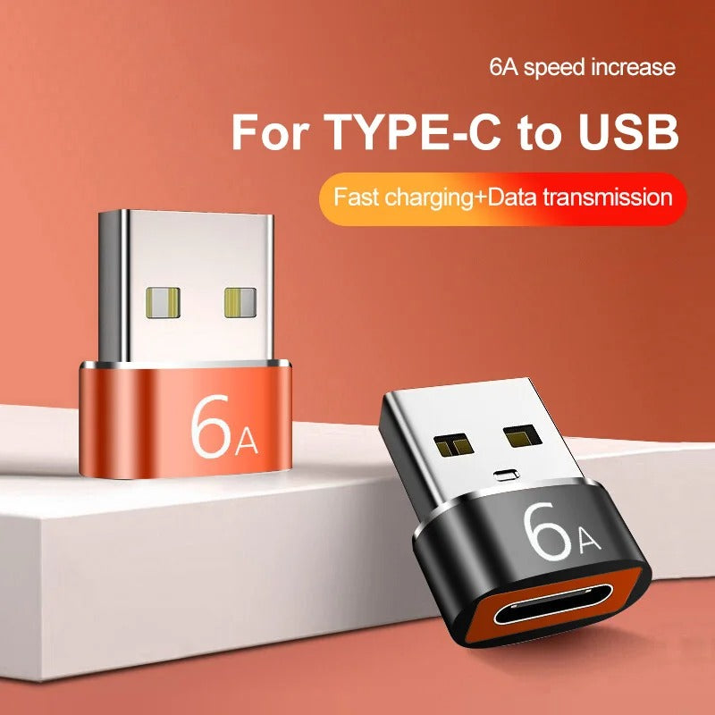 High Quality USB to Type-C Charger Adapter – 2PCS OTG Converter for iPhone, Plug & Play, Data Sync 480Mbps, Aluminum Alloy, Universal Type-C Compatibility