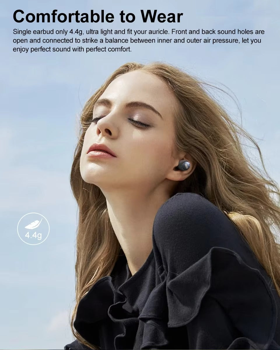 Premium Wireless Earbuds with ANC, 40dB Noise Cancelling, Bluetooth 5.0 TWS HiFi Headphones with 6 Mics, AI HD Calling,