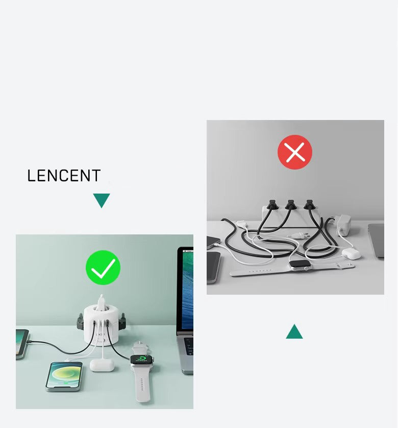 Premium, EU Plug Power Strip with 4 AC Outlets, 3 USB Ports, 1 Type-C, 2M/3M Braided Cable – Multi Socket Extension for Home